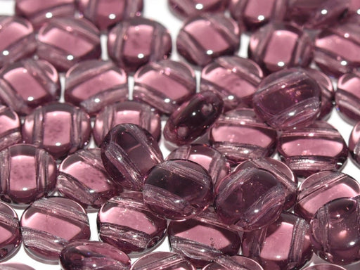 50 pcs 50 pcs DiscDuo® 6x4 mm 2 Holes Amethyst Czech Glass Purple