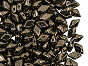Diamonduo™ Beads 5x8 mm, 2 Holes, Dark Gold Metallic Brown, Czech Glass