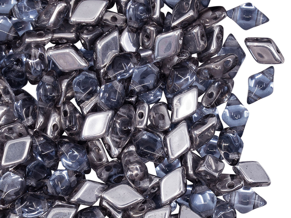 30 pcs Diamonduo™ Beads 5x8 mm, 2 Holes, Crystal Prismatic Stormy seas, Czech Glass