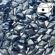 Diamonduo™ Beads 5x8 mm, 2 Holes, Jet Blue Sphinx, Czech Glass