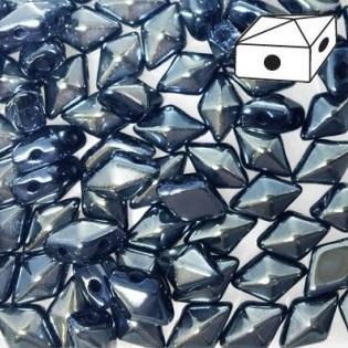 Diamonduo™ Beads 5x8 mm, 2 Holes, Jet Blue Sphinx, Czech Glass