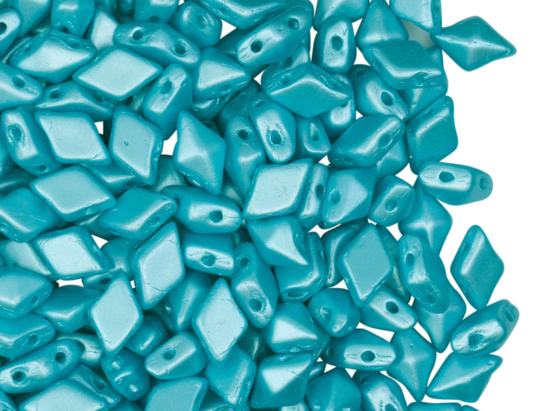 30 pcs Diamonduo™ Beads 5x8 mm, 2 Holes, Pastel Aqua, Czech Glass