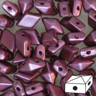 Diamonduo™ Beads 5x8 mm, 2 Holes, Pastel Burgundy, Czech Glass