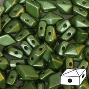 Diamonduo™ Beads 5x8 mm, 2 Holes, Pastel Olivine, Czech Glass