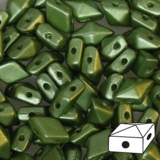 Diamonduo™ Beads 5x8 mm, 2 Holes, Pastel Olivine, Czech Glass
