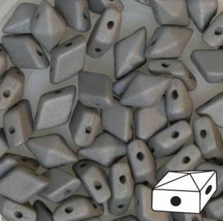 Diamonduo™ Beads 5x8 mm, 2 Holes, Concrete Gray, Czech Glass