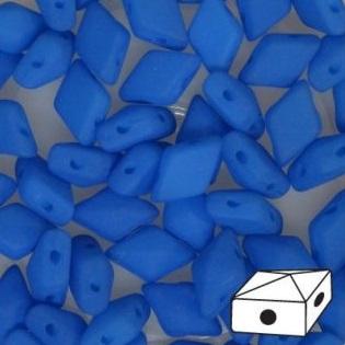 Diamonduo™ Beads 5x8 mm, 2 Holes, Neon Blue Matte, Czech Glass