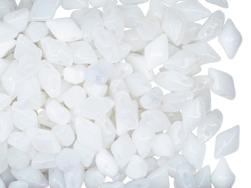 30 pcs Diamonduo™ Beads 5x8 mm, 2 Holes, Chalk Alabaster, Czech Glass