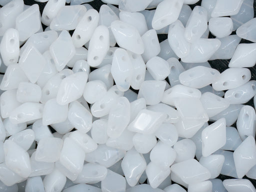 30 pcs Diamonduo™ Beads 5x8 mm, 2 Holes, Chalk Alabaster, Czech Glass