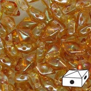 Diamonduo™ Beads 5x8 mm, 2 Holes, Crystal Apricot Medium, Czech Glass