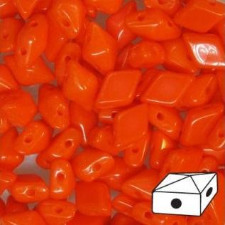 Diamonduo™ Beads 5x8 mm, 2 Holes, Dark Orange, Czech Glass