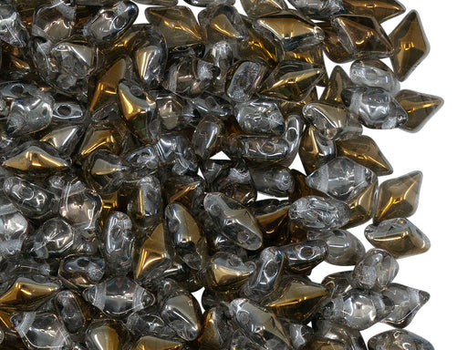 30 pcs Diamonduo™ Beads 5x8 mm, 2 Holes, Crystal Bronze Capri, Czech Glass