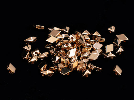 10 pcs Diamonduo™ Beads 5x8 mm, 2 Holes, Rose Gold Plated, Metal
