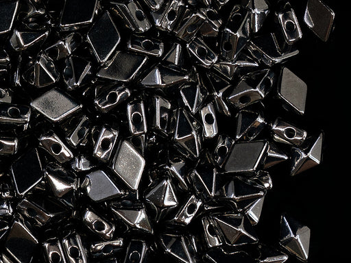 10 pcs Diamonduo™ Beads 5x8 mm, 2 Holes, Gunmetal Plated, Metal