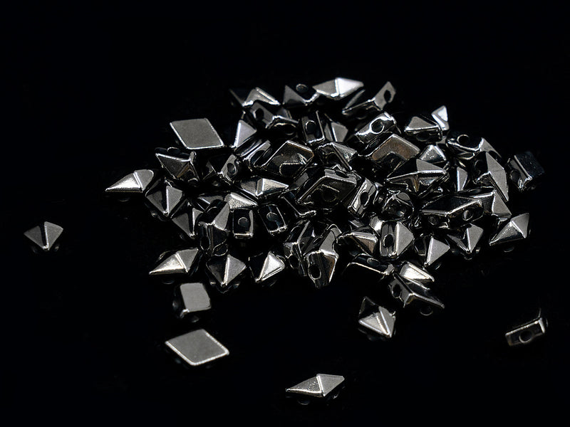 10 pcs Diamonduo™ Beads 5x8 mm, 2 Holes, Gunmetal Plated, Metal