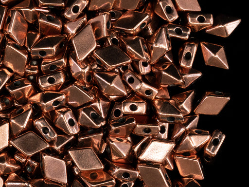 10 pcs Diamonduo™ Beads 5x8 mm, 2 Holes, Antique Copper Plated, Metal