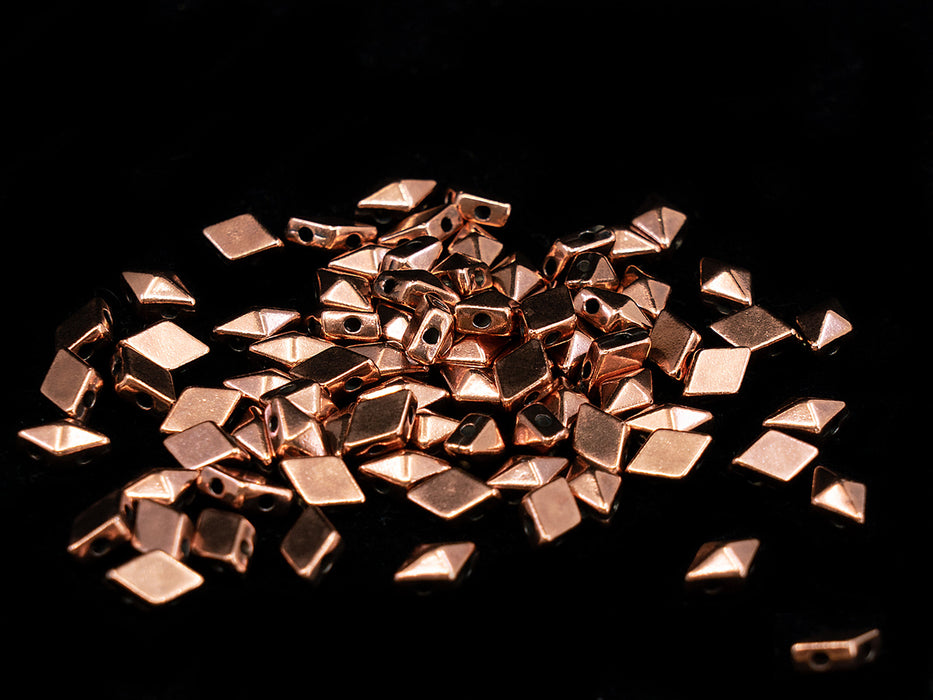 10 pcs Diamonduo™ Beads 5x8 mm, 2 Holes, Antique Copper Plated, Metal