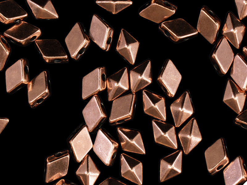 10 pcs Diamonduo™ Beads 5x8 mm, 2 Holes, Antique Copper Plated, Metal