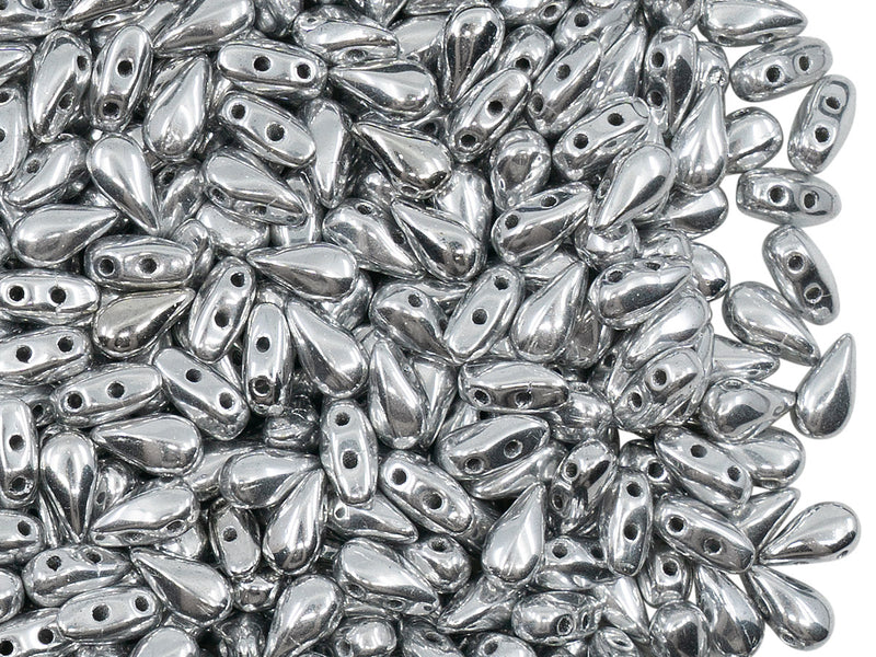 600 pcs 2-hole DropDuo® Beads, 3x6mm, Crystal Labrador Full, Czech Glass