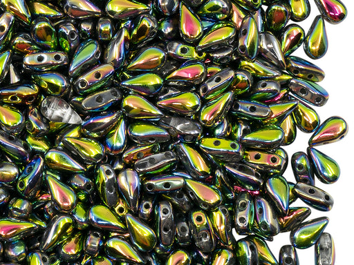 600 pcs 2-hole DropDuo® Beads, 3x6mm, Crystal Marea, Czech Glass