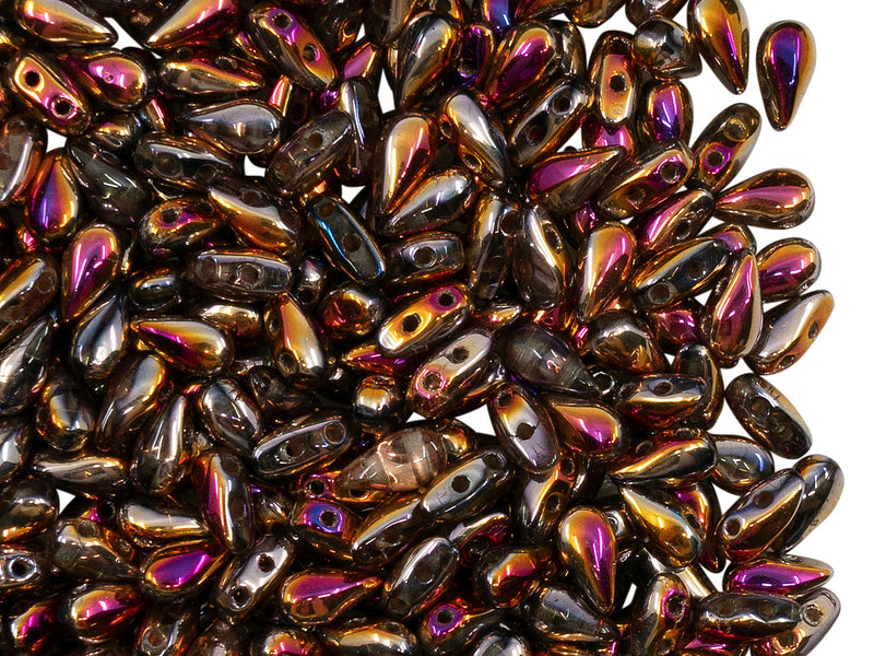 600 pcs 2-hole DropDuo® Beads, 3x6mm, Crystal Full Sliperit, Czech Glass
