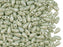 600 pcs 2-hole DropDuo® Beads, 3x6mm, Chalk White Mint Luster, Czech Glass