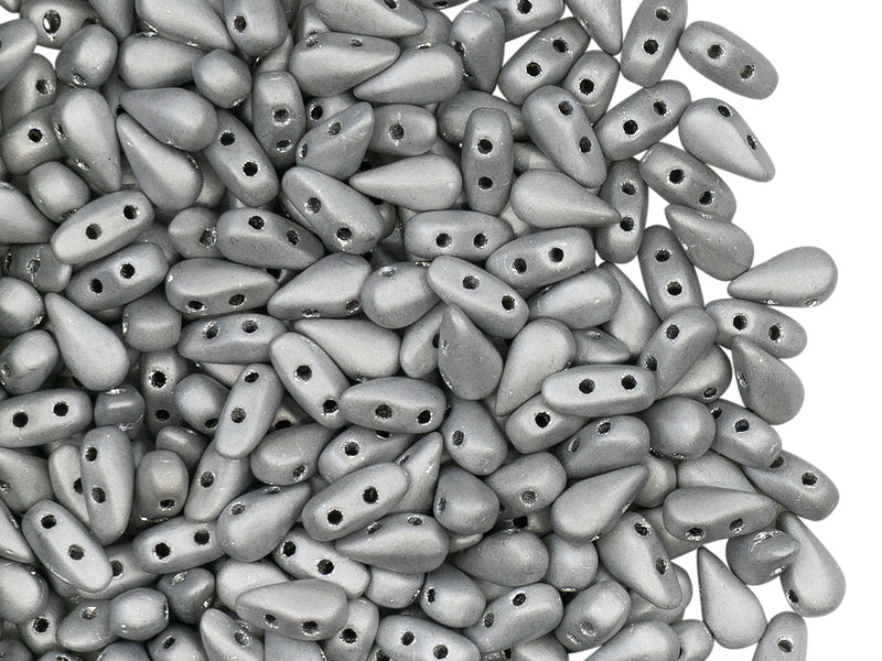 600 pcs 2-hole DropDuo® Beads, 3x6mm, Jet Labrador Full Matte, Czech Glass