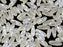 50 pcs Dagger Small Pressed Beads, 3x10mm, Crystal Gating AB Matte, Czech Glass