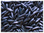 50 pcs Dagger Small Pressed Beads, 3x10mm, Pastel Montana Blue, Czech Glass