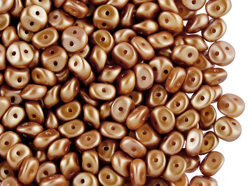 50 pcs 2-hole Es O® Beads ESTRELA, 5mm, Alabaster Pastel Amber, Czech Glass