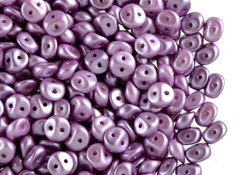 50 pcs 2-hole Es O® Beads ESTRELA, 5mm, Alabaster Pastel Lila, Czech Glass
