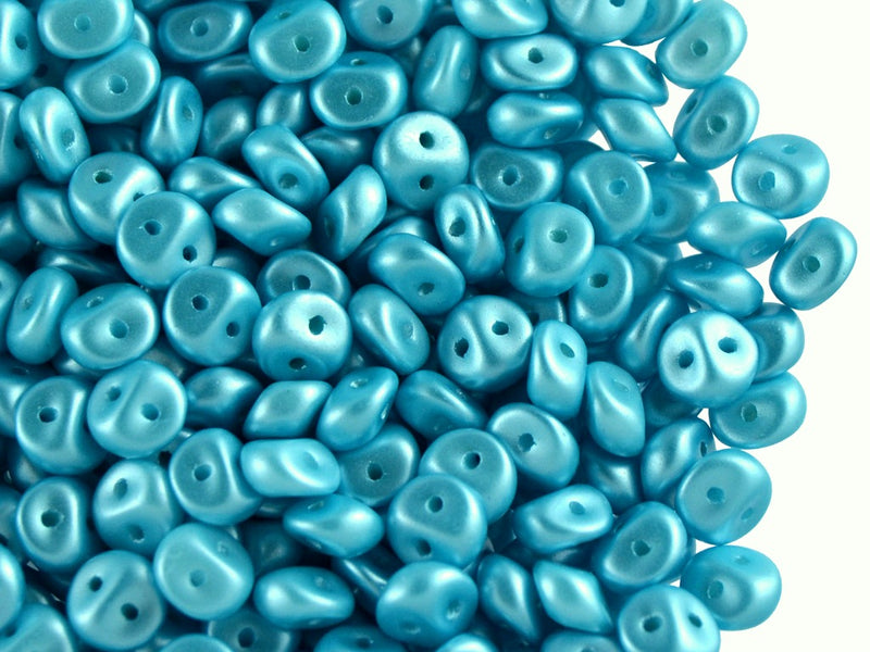 50 pcs 2-hole Es O® Beads ESTRELA, 5mm, Alabaster Pastel Aqua, Czech Glass