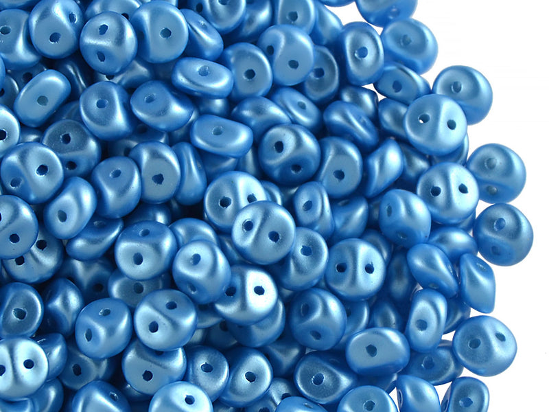 50 pcs 2-hole Es O® Beads ESTRELA, 5mm, Alabaster Pastel Turquoise, Czech Glass