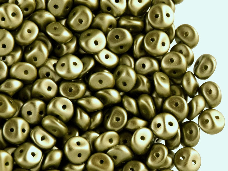 50 pcs 2-hole Es O® Beads ESTRELA, 5mm, Alabaster Pastel Lime, Czech Glass