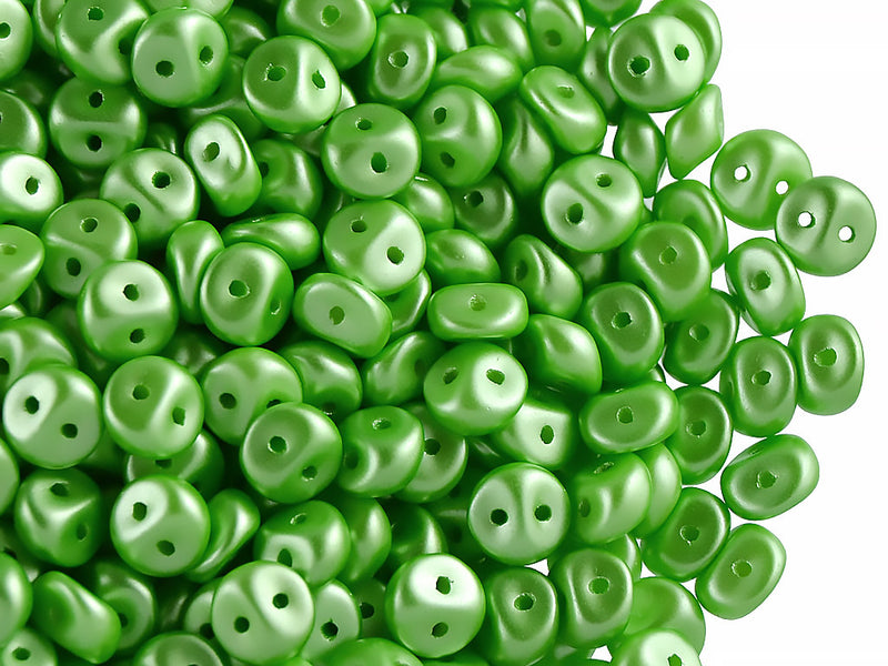 50 pcs 2-hole Es O® Beads ESTRELA, 5mm, Alabaster Pastel Chrysolite, Czech Glass