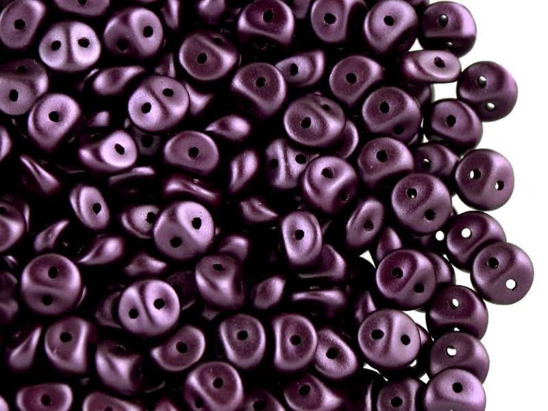 50 pcs 2-hole Es O® Beads ESTRELA, 5mm, Alabaster Pastel Bordeaux, Czech Glass
