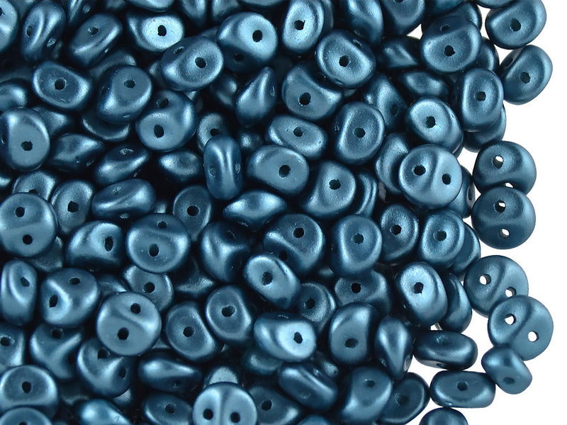 50 pcs 2-hole Es O® Beads ESTRELA, 5mm, Alabaster Pastel Petrol, Czech Glass