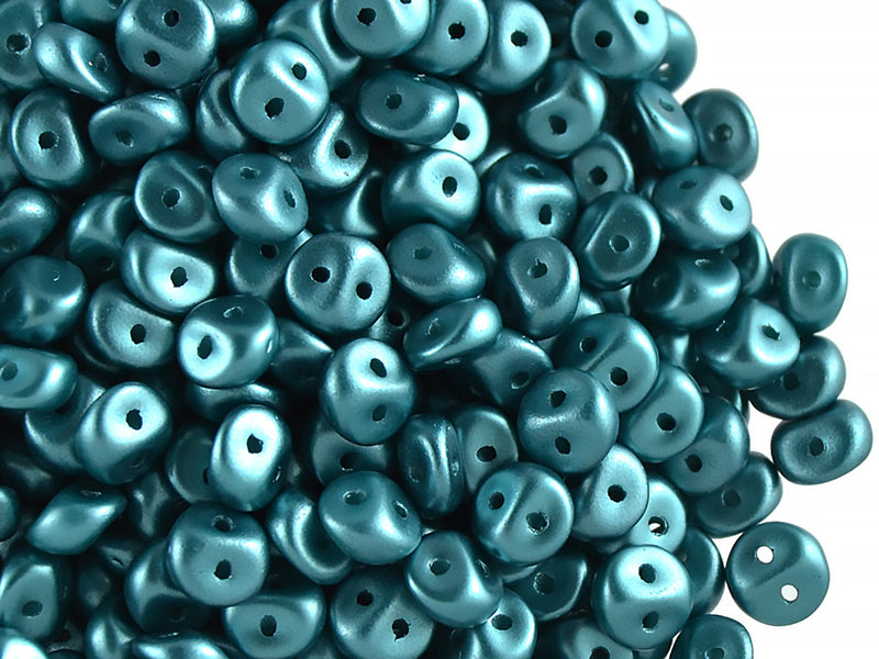 50 pcs 2-hole Es O® Beads ESTRELA, 5mm, Alabaster Pastel Emerald, Czech Glass