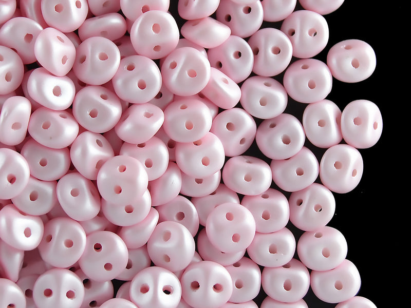 50 pcs 2-hole Es O® Beads ESTRELA, 5mm, Alabaster Powder Pale Pink, Czech Glass