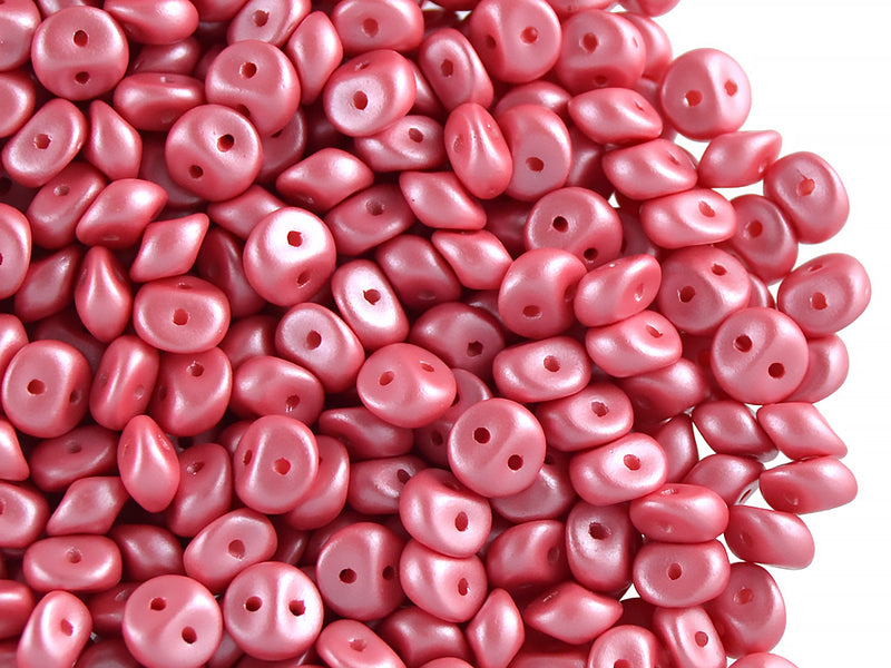 50 pcs 2-hole Es O® Beads ESTRELA, 5mm, Alabaster Powder Rose, Czech Glass