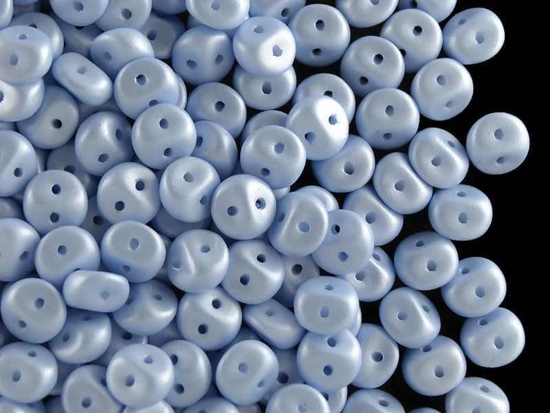 50 pcs 2-hole Es O® Beads ESTRELA, 5mm, Alabaster Powder Pale Blue, Czech Glass