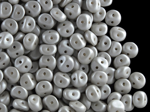 50 pcs 2-hole Es O® Beads ESTRELA, 5mm, Alabaster Powder Gray, Czech Glass