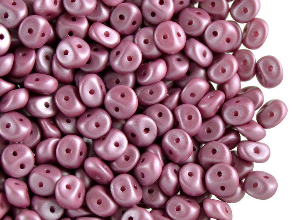 50 pcs 2-hole Es O® Beads ESTRELA, 5mm, Alabaster Powder Purple, Czech Glass