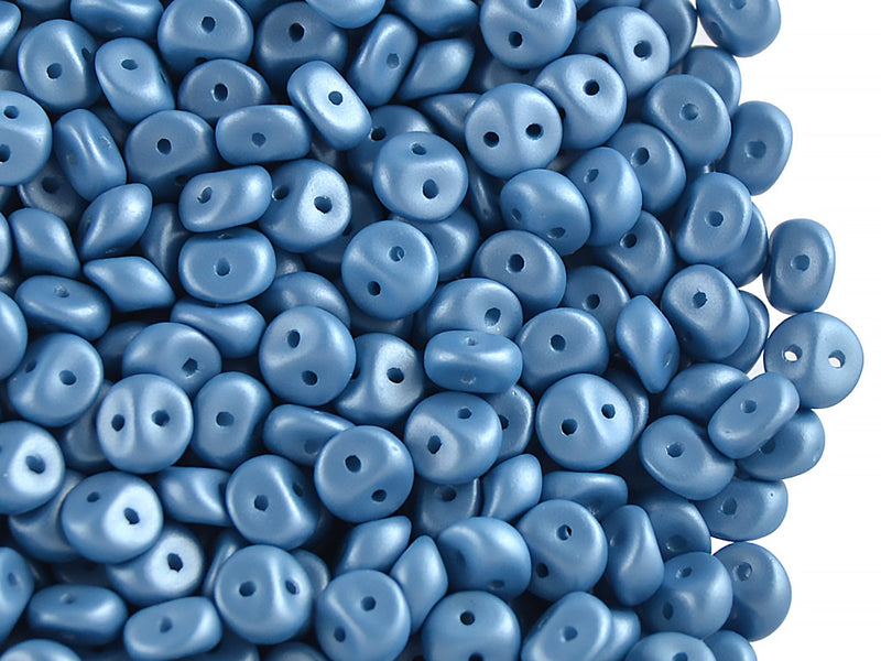 50 pcs 2-hole Es O® Beads ESTRELA, 5mm, Alabaster Powder Blue, Czech Glass