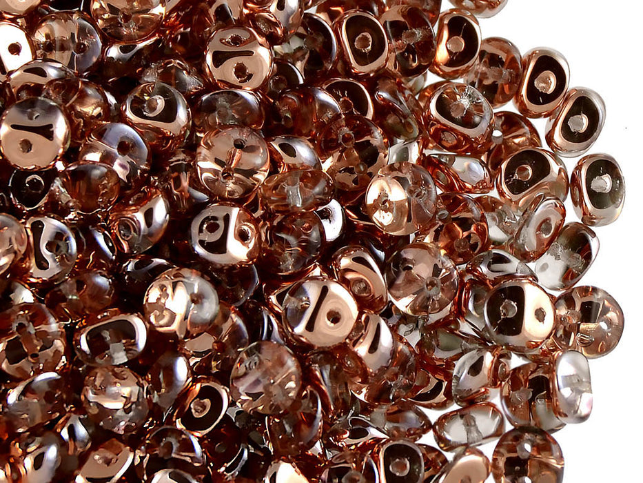 50 pcs 2-hole Es O® Beads ESTRELA, 5mm, Crystal Capri Gold, Czech Glass