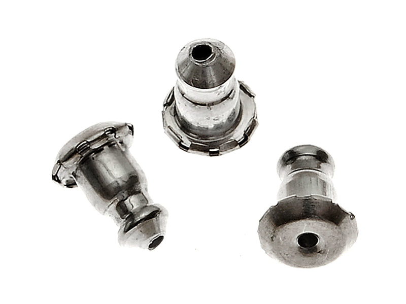 2 pcs Earrings Backs, Nut Stopper, 7.3x5.4mm, Platinum Plated