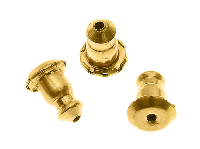 2 pcs Earrings Backs, Nut Stopper, 7.3x5.4mm, Gold Plated