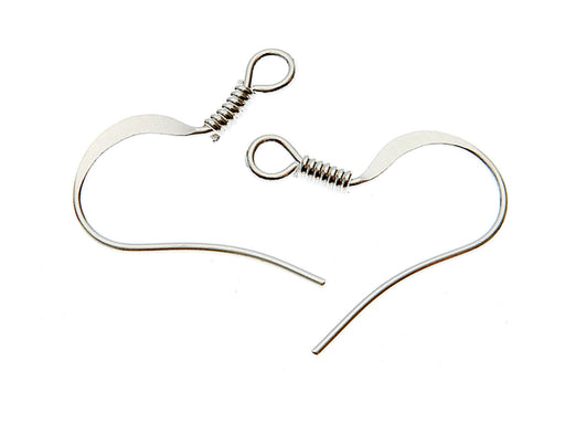 2 pcs Earring Hooks with Spring, 15.2x17.1mm, Silver Plated