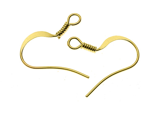 2 pcs Earring Hooks with Spring, 15.2x17.1mm, Gold Plated