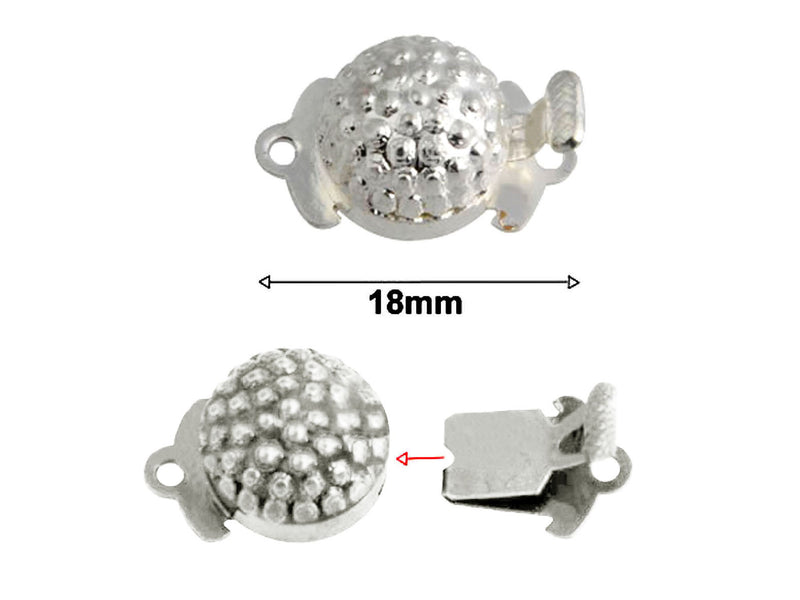 1 pc Jewelry Mechanical Clasp, 18x10mm, Silver Plated